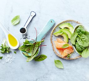 Ingredients for a healthy salad.