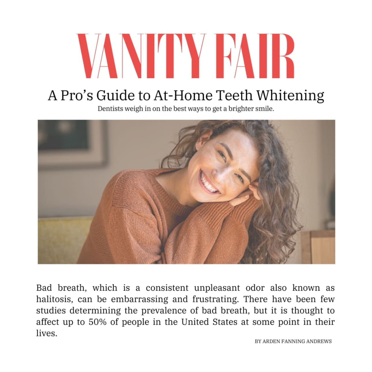 Screenshot of an article titled: A Pro’s Guide to At-Home Teeth Whitening