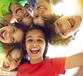 Group of happy smiling children